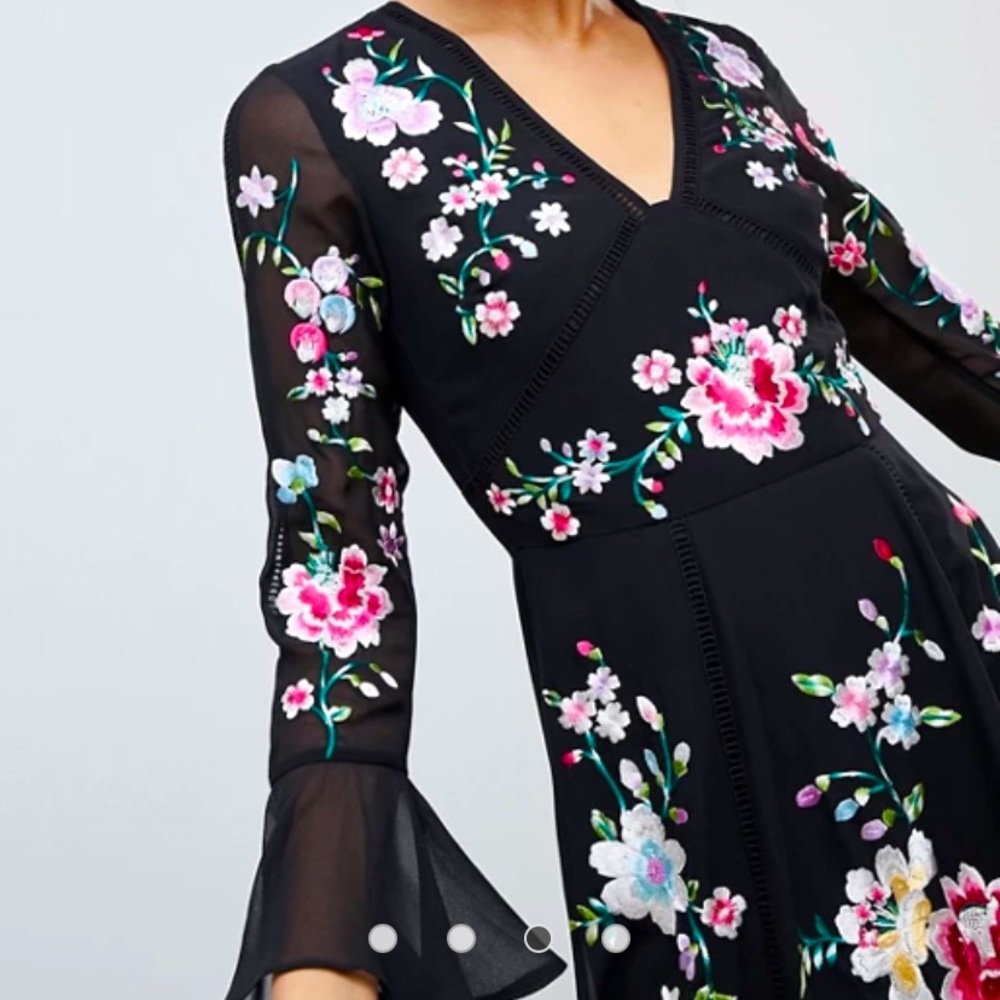 ASOS Tall embroidered midi dress with lace trims